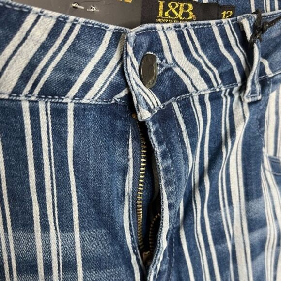 Lucky & Blessed Stripe High Rise Bootcut Denim Jean NWT - Picture 14 of 15